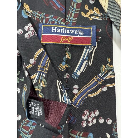 Vintage Silk Neckties Mens Golf Theme Variety Brands Patterns Prints Lot Of 5 - Picture 9 of 11